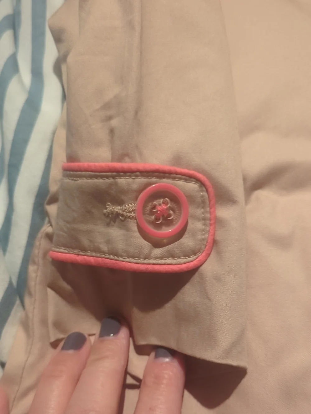 Beige Coat with Pink Trim (18-24mo)